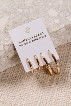 Hoop EOL Set Gold Earrings
