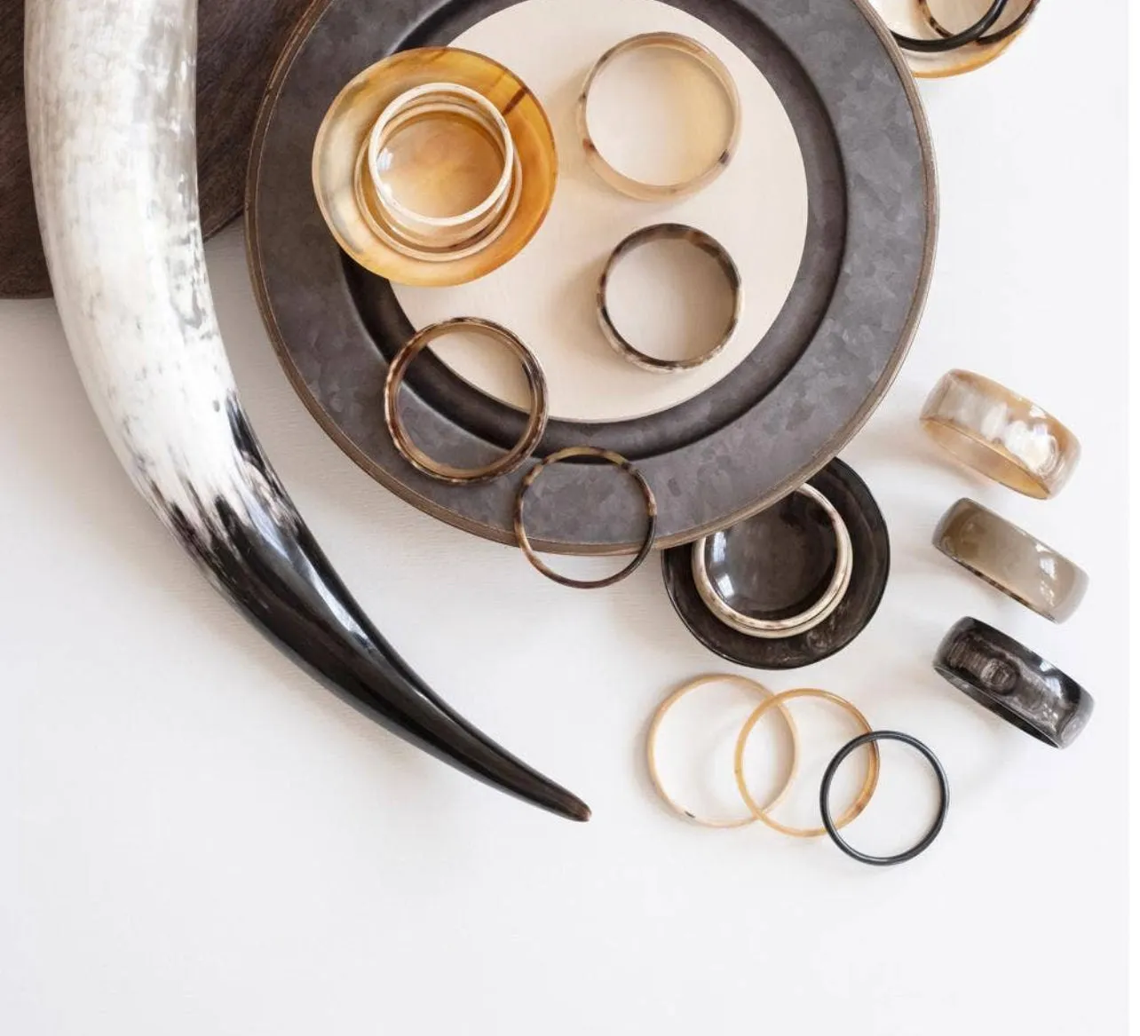 Horn Bangle Bracelet - Medium