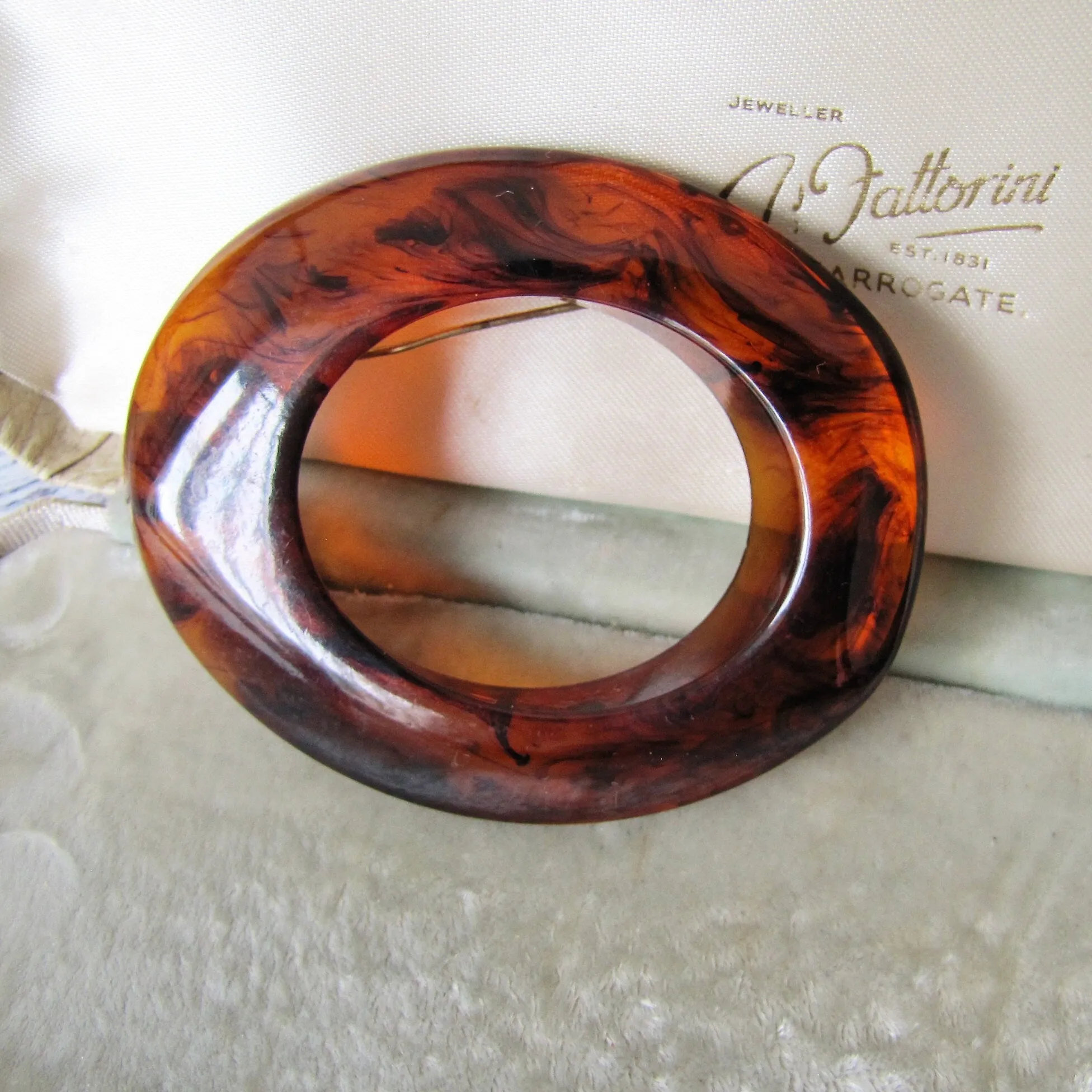 Huge 1930s Art Deco Amber Bakelite  Brooch