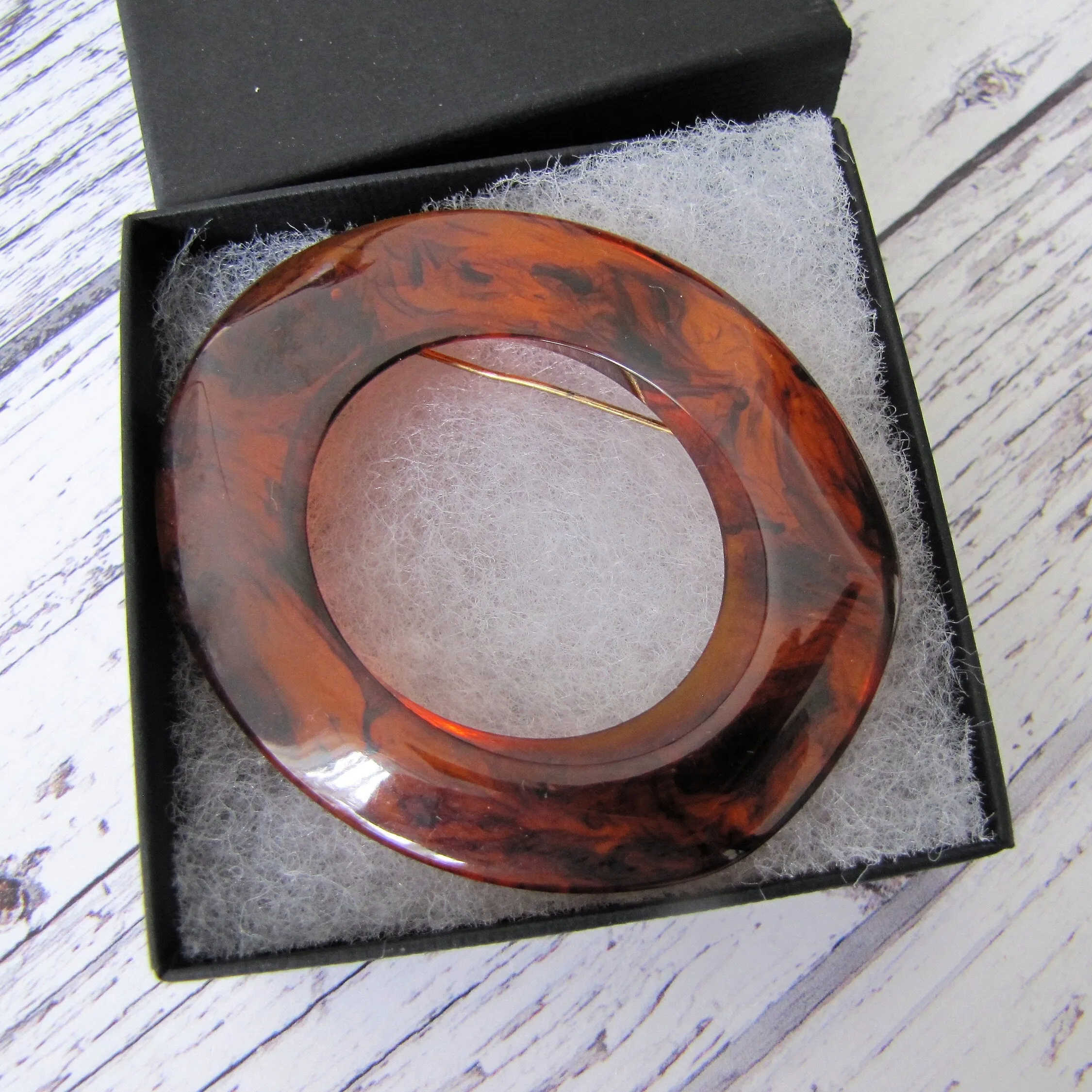 Huge 1930s Art Deco Amber Bakelite  Brooch