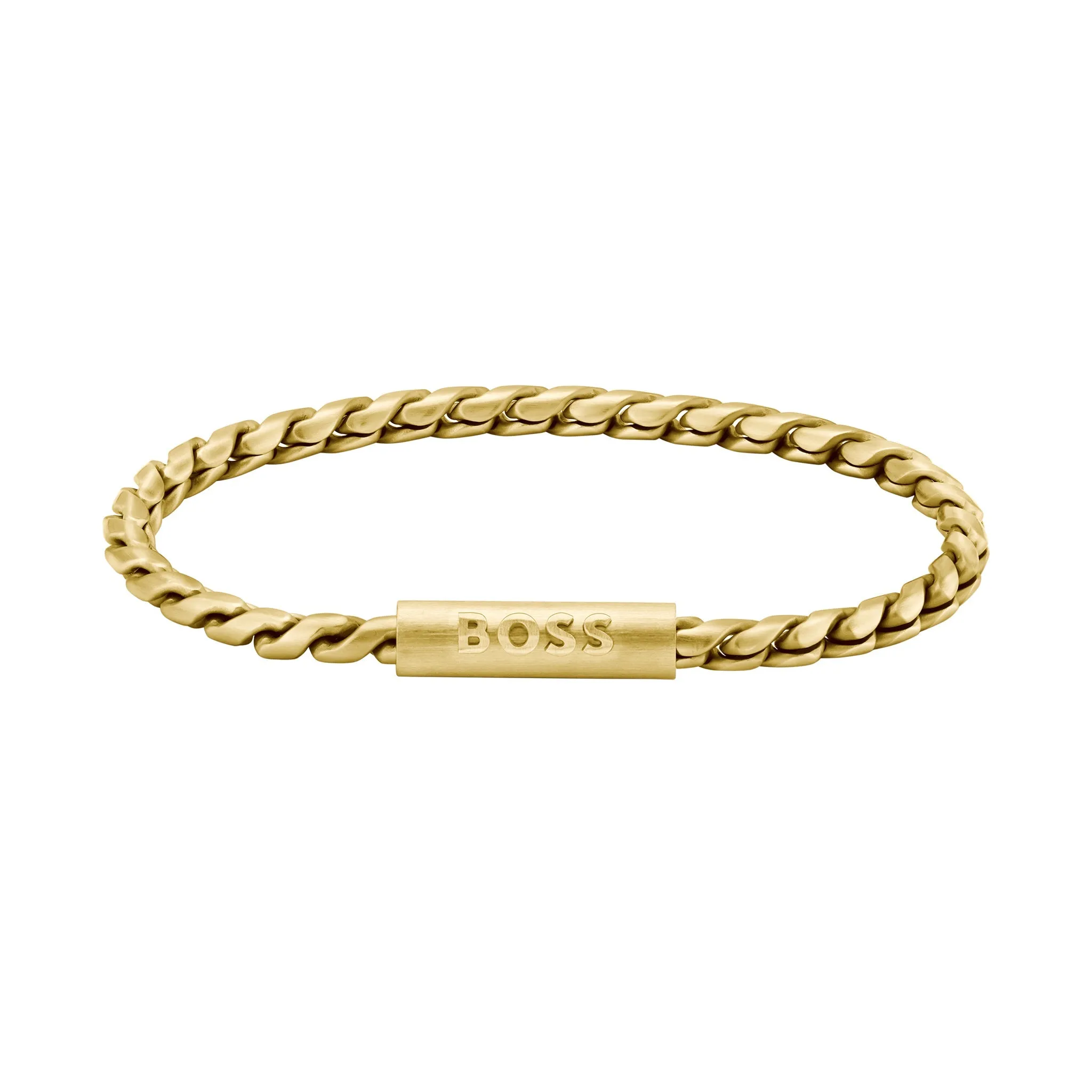 Hugo Boss Jewellery Gold Steel Men's Chain Bracelet - 1580696