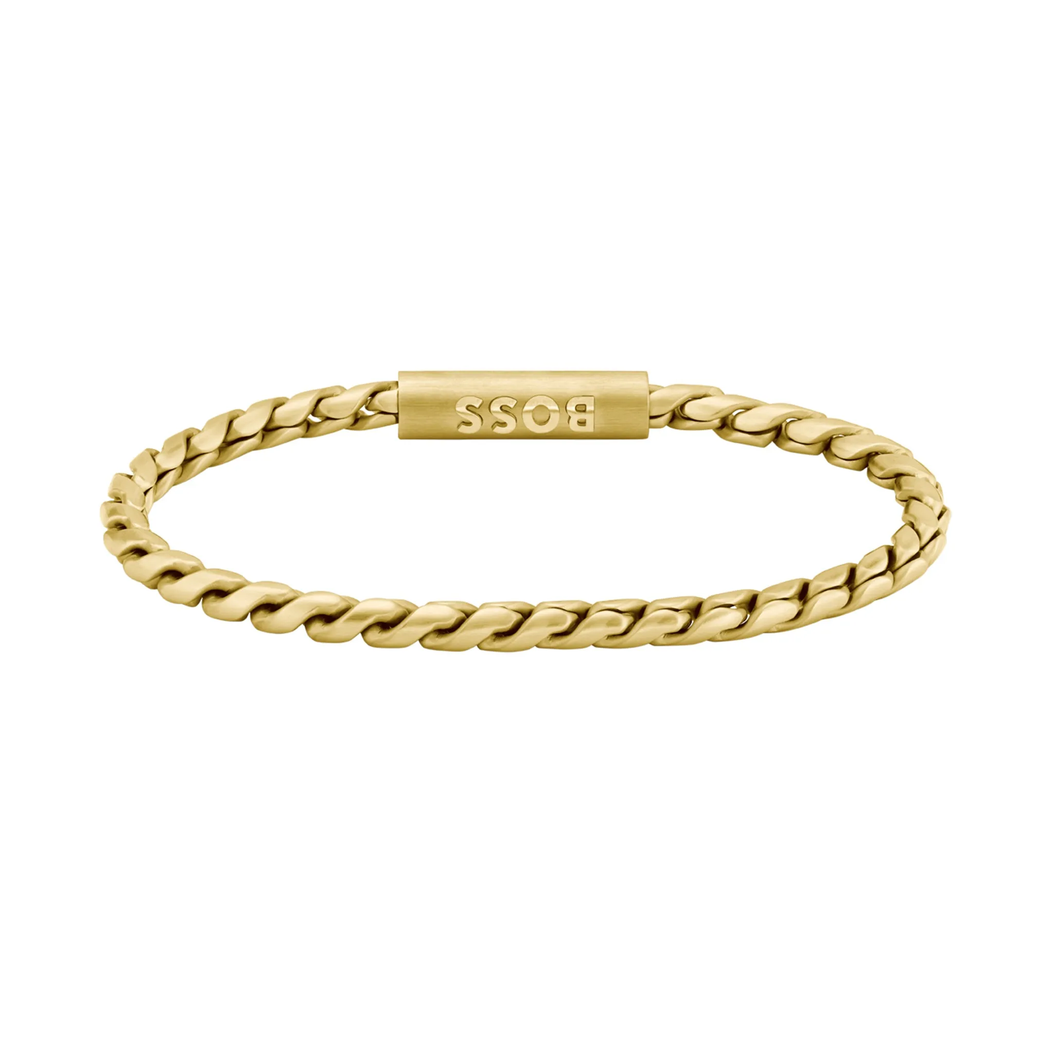 Hugo Boss Jewellery Gold Steel Men's Chain Bracelet - 1580696