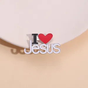 I Love Jesus Enamel Pins Religious Brooches Metal Badge