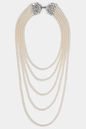 INGRID MULTI PEARL STRAND DOUBLE BROOCH