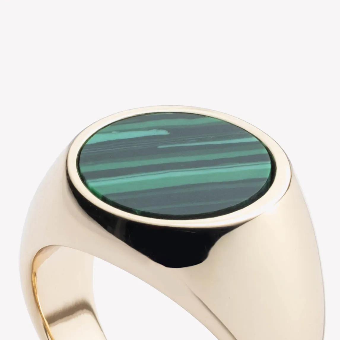 INLAID SIGNET RING - MALACHITE