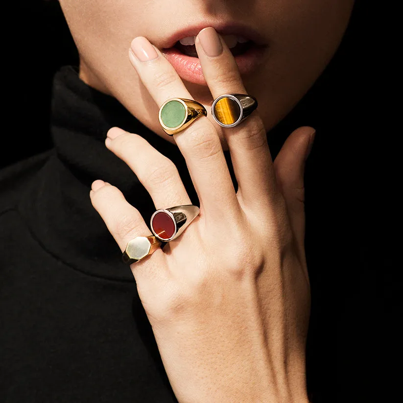 INLAID SIGNET RING - MALACHITE