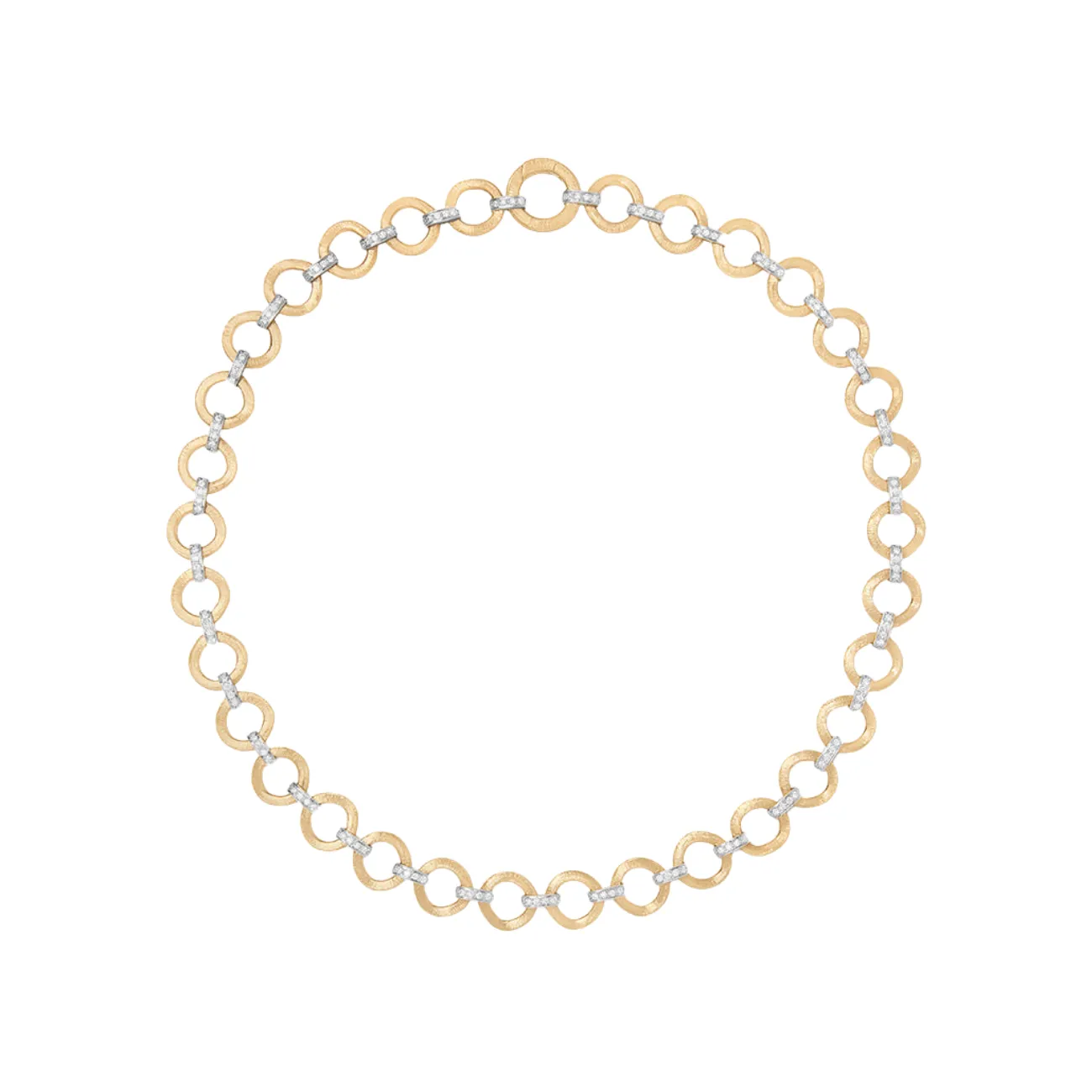 Jaipur Link 18K Yellow & White Gold Flat-Link Diamond Necklace