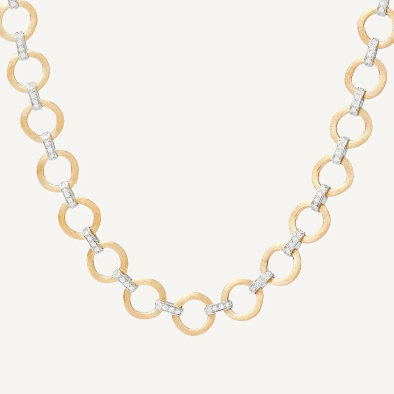 Jaipur Link 18K Yellow & White Gold Flat-Link Diamond Necklace