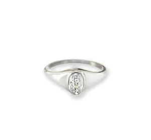 JEANIE SILVER OVAL SIGNET RING