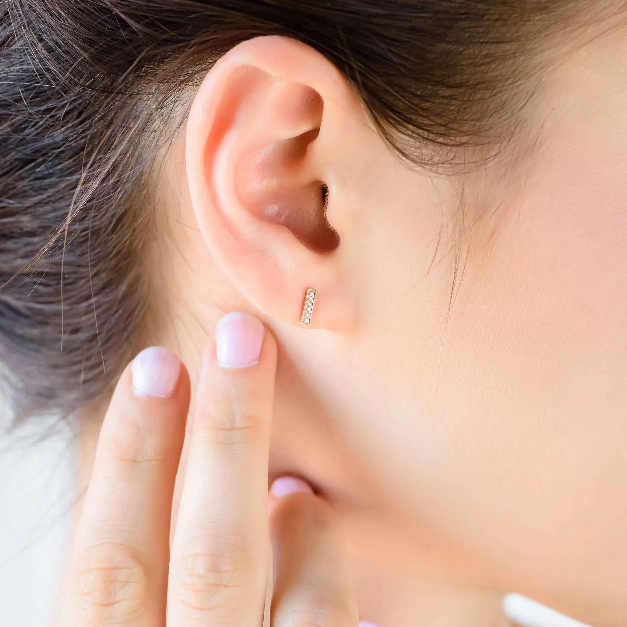 Jess Petite Diamond Bar Earrings