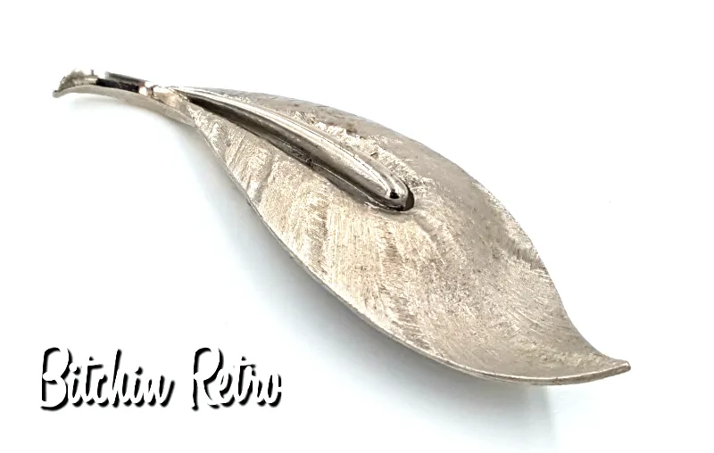 JJ Vintage Leaf Brooch with Mid Century Modern Style