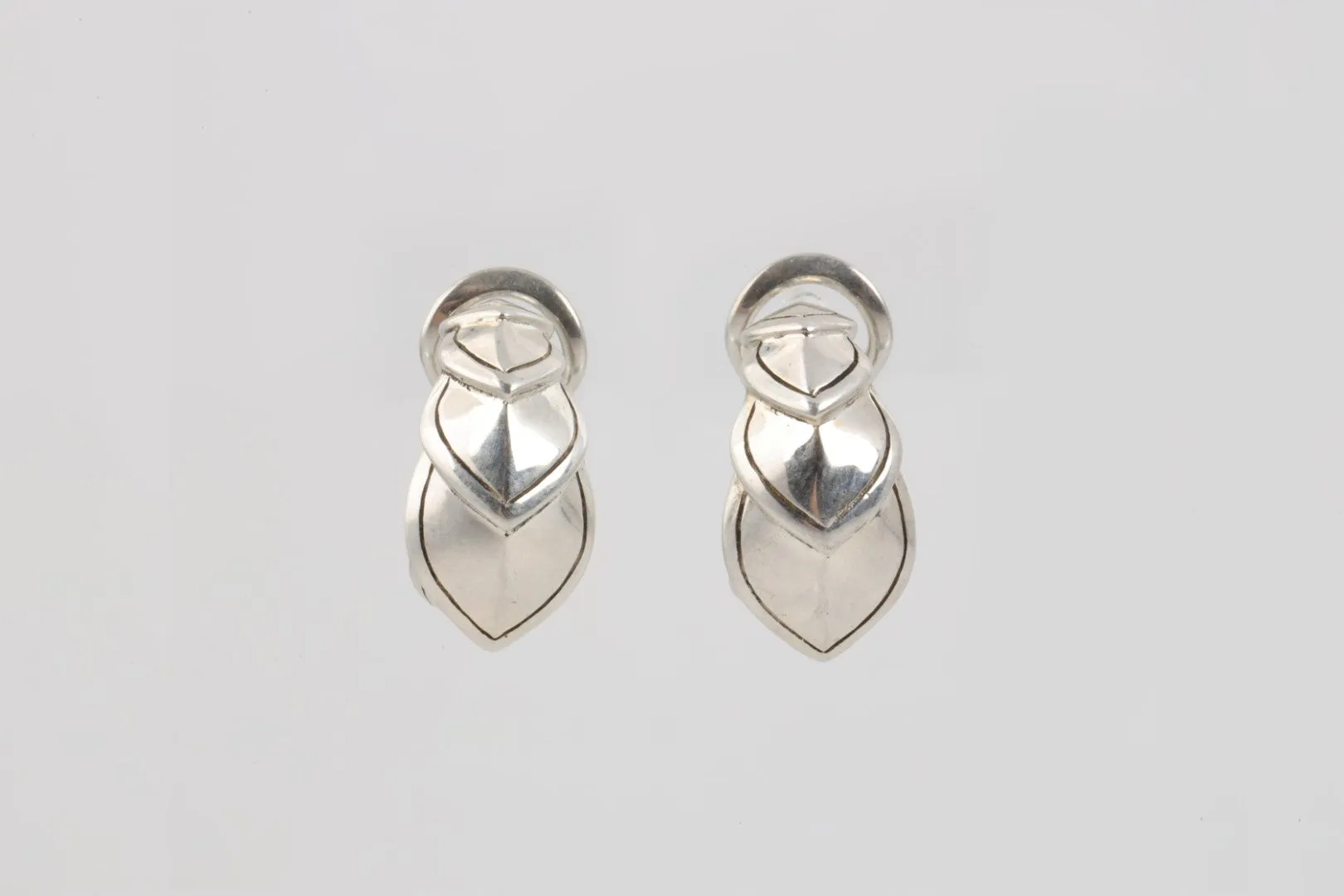 John Hardy 925 Silver Scale Hoop Earrings (9.35g.)