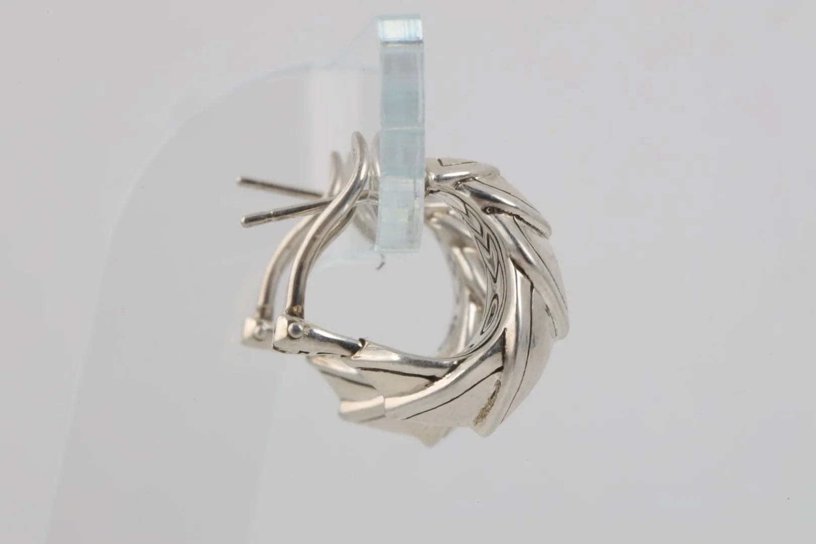 John Hardy 925 Silver Scale Hoop Earrings (9.35g.)