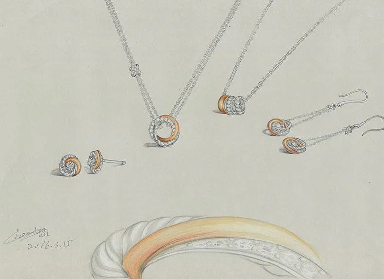 Julie Landry Original 925 Sterling Silver Circle Necklaces & Pendants Rose Gold