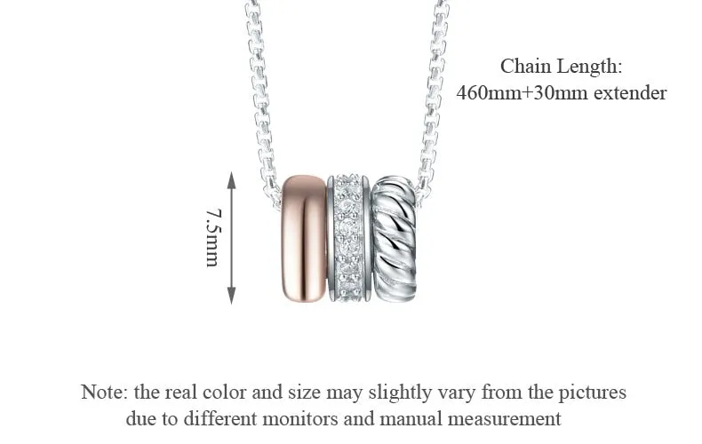 Julie Landry Original 925 Sterling Silver Circle Necklaces & Pendants Rose Gold