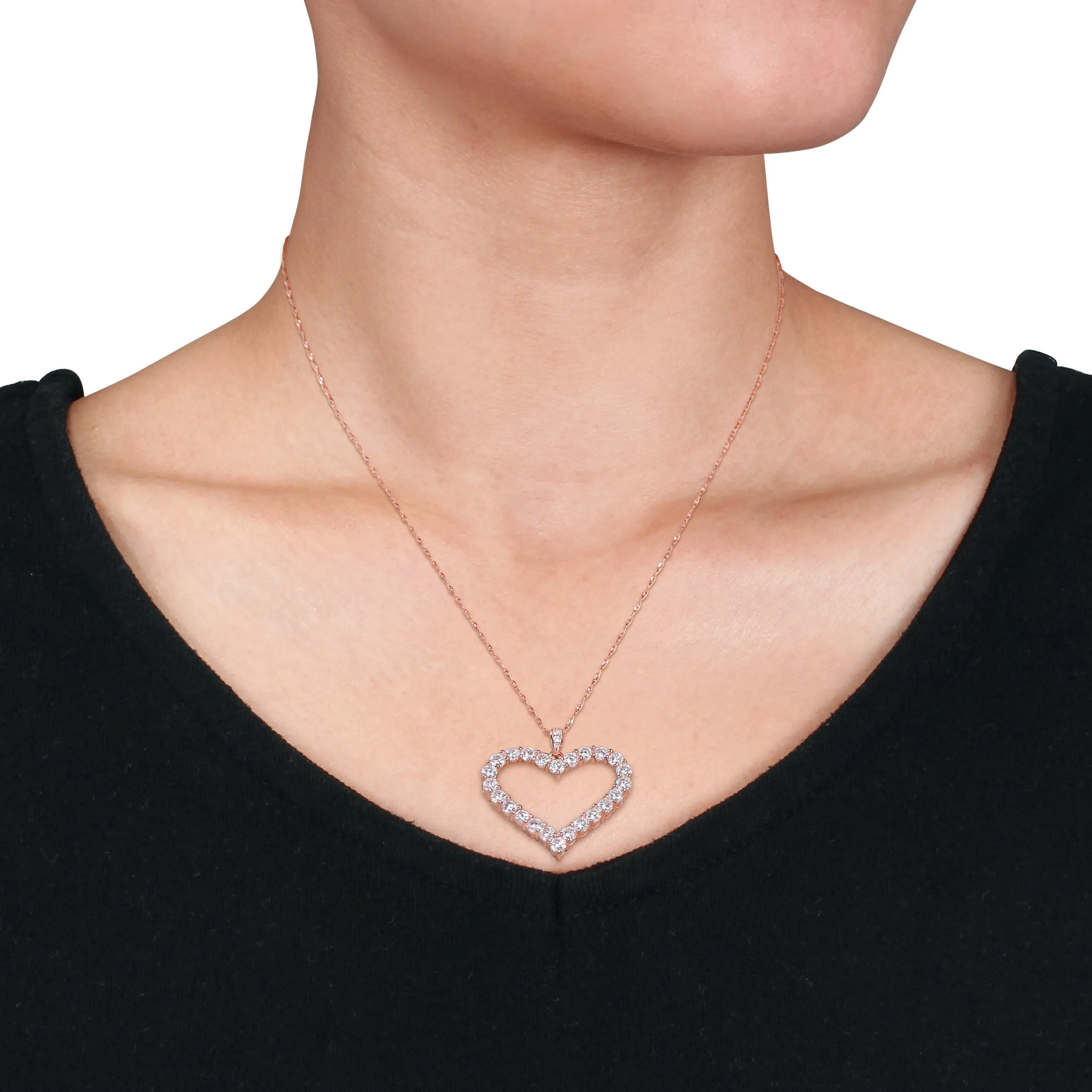 Jumbo Open Heart Moissanite Pendant
