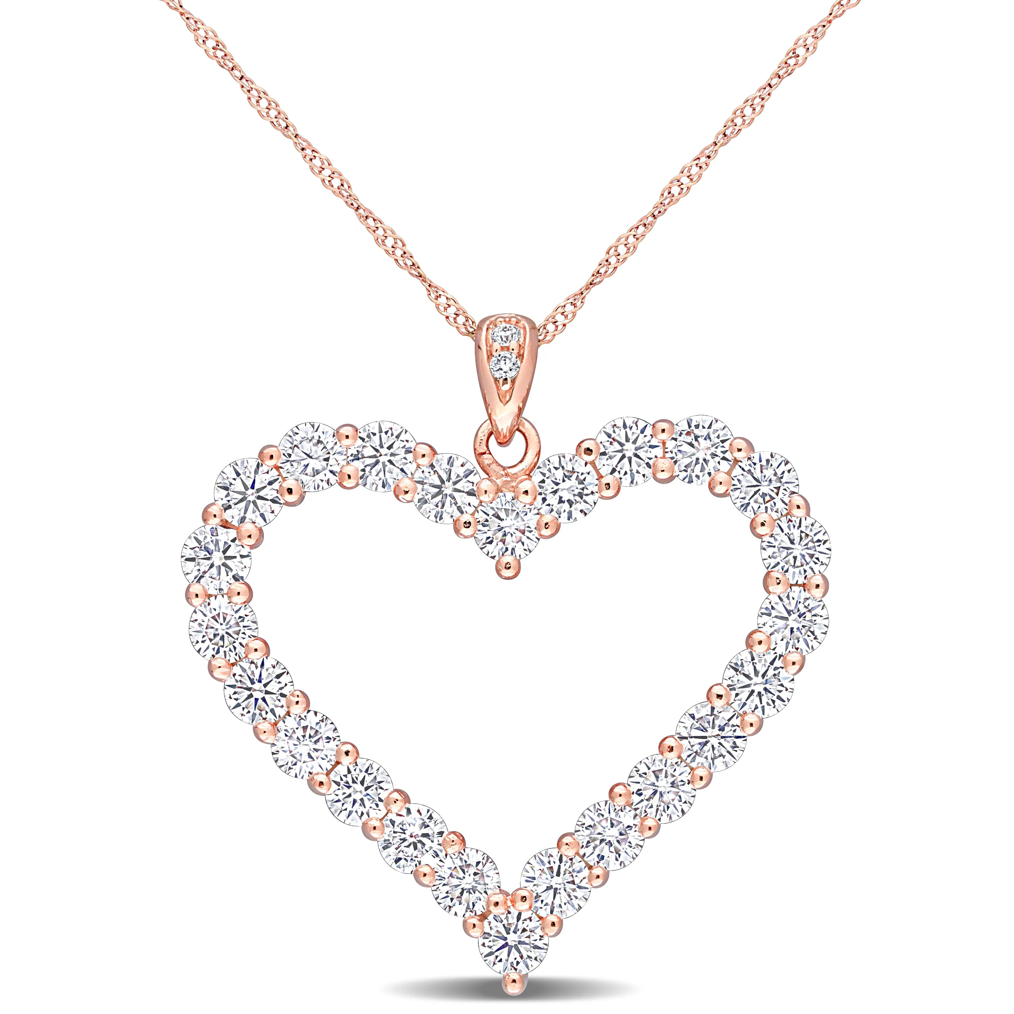 Jumbo Open Heart Moissanite Pendant
