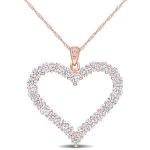 Jumbo Open Heart Moissanite Pendant
