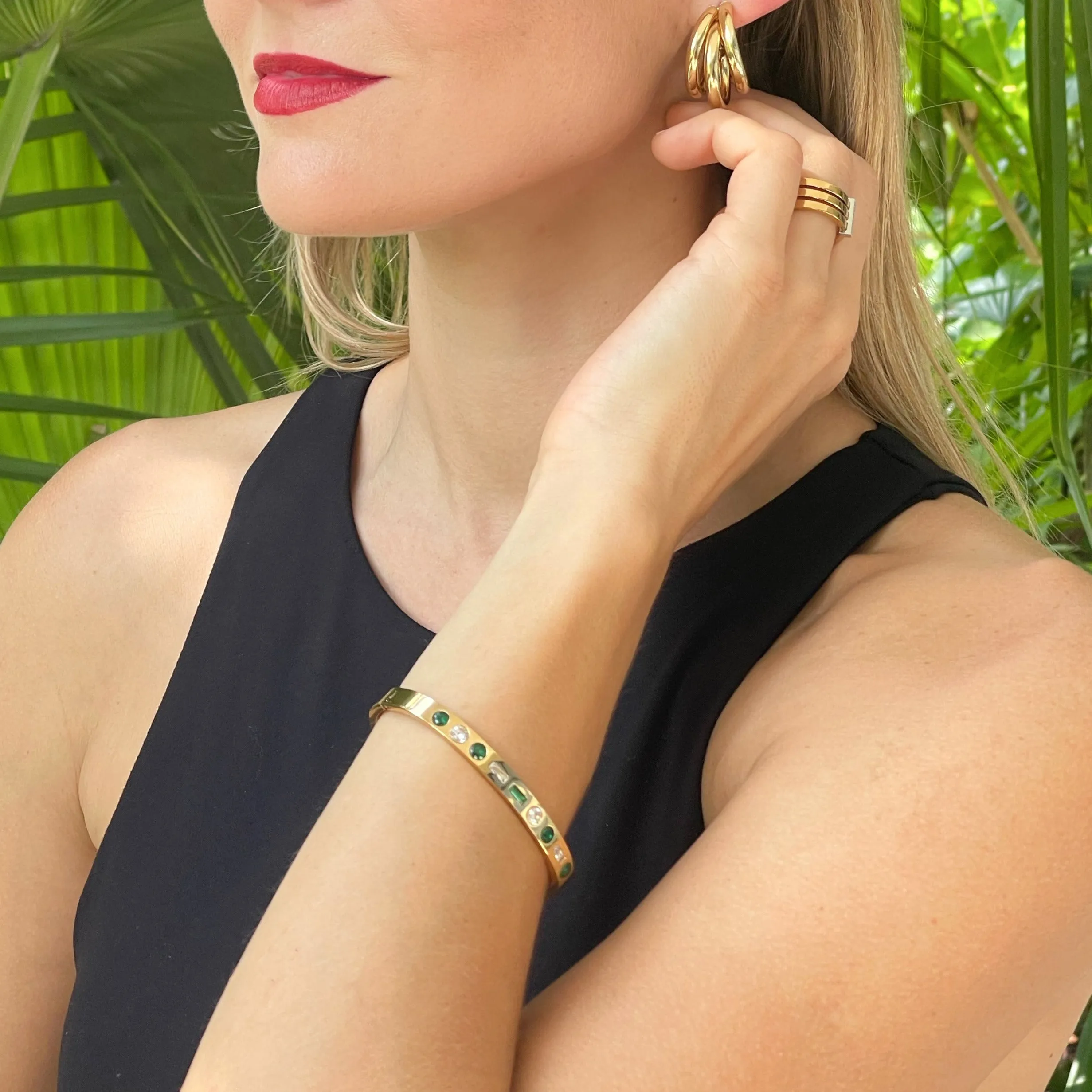 Kaleidoscope Emerald Bangle Cuff