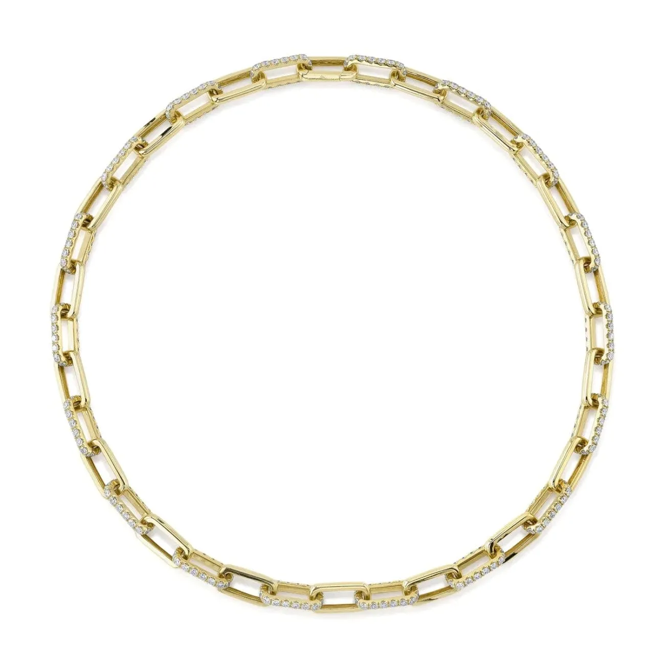 Kate 14K Yellow Gold 05.68 ct Diamond Paperclip Link Necklace