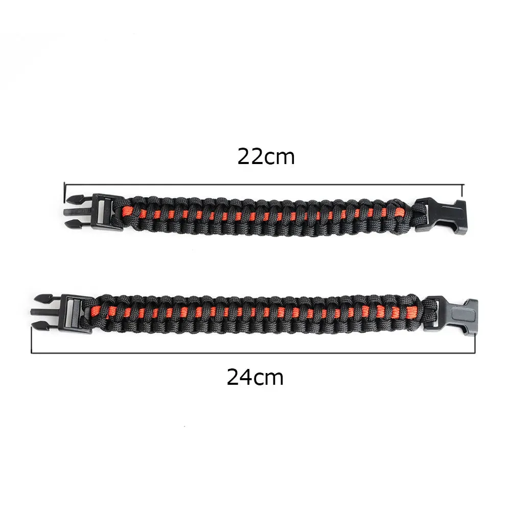 Keisha Lena Outdoor Travel Camping Thin Blue Line Black Braided Cobra Weave Plastic Buckle Paracord Survival Bracelet Police