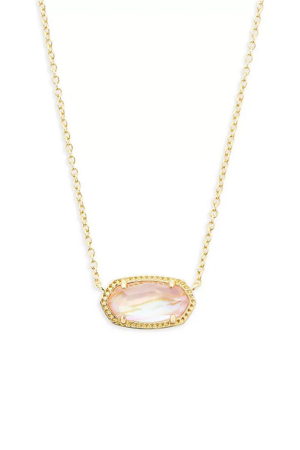 Kendra Scott Elisa Gold Birthstone Pendant Necklace in Gold Light Pink Abalone | 9608864952-OOS