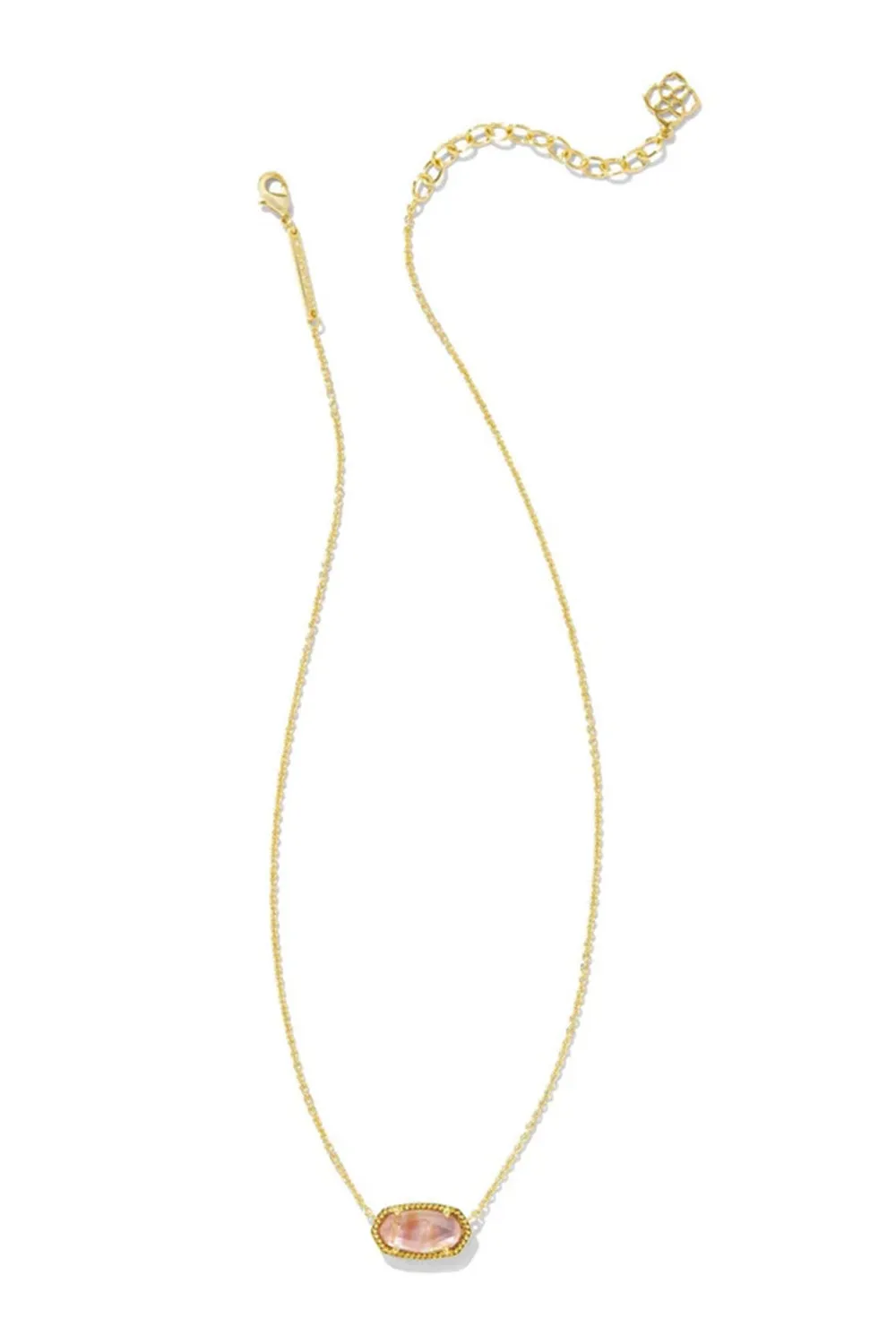 Kendra Scott Elisa Gold Birthstone Pendant Necklace in Gold Light Pink Abalone | 9608864952-OOS