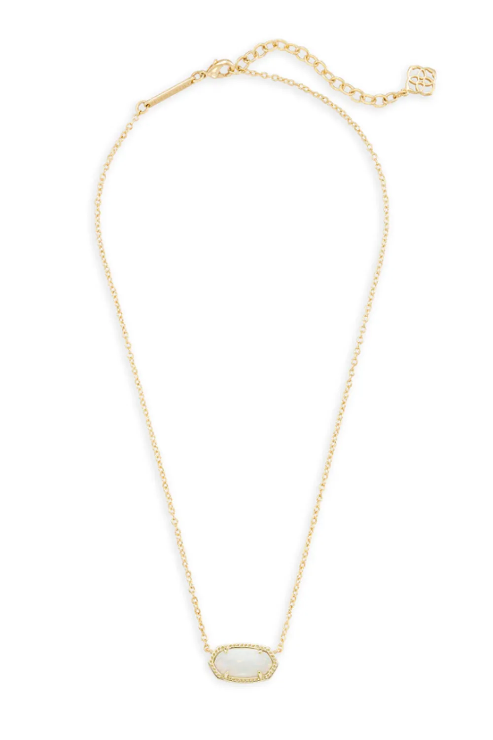 Kendra Scott Elisa Gold Pendant Necklace in White Kyocera Opal | 4217714170