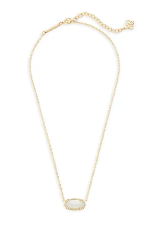 Kendra Scott Elisa Gold Pendant Necklace in White Kyocera Opal | 4217714170