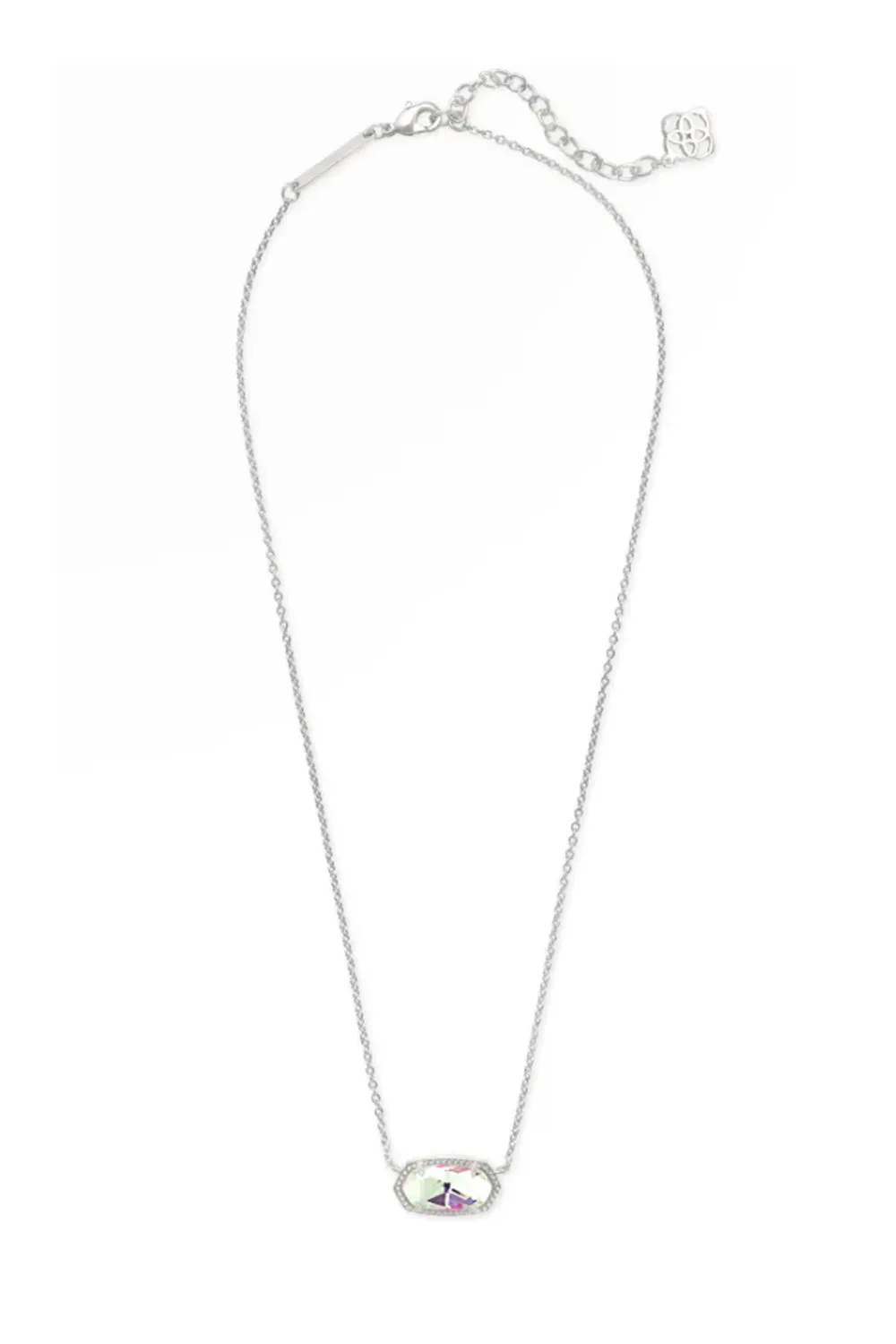 Kendra Scott Elisa Silver Pendant Necklace in Dichroic Glass | 4217716754