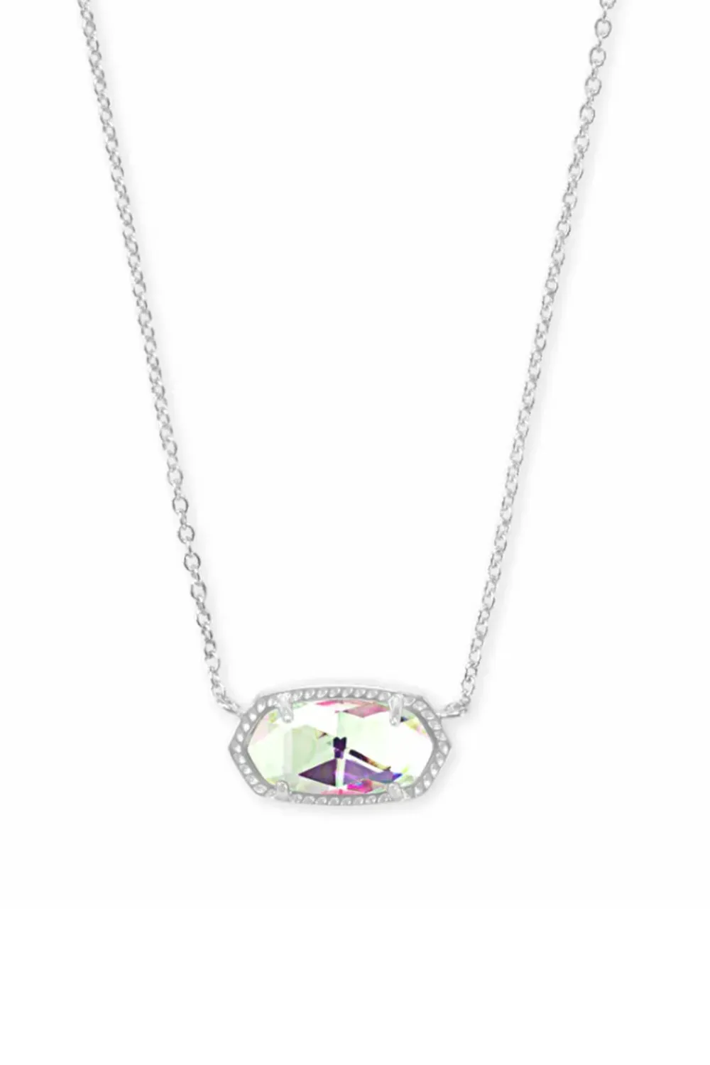 Kendra Scott Elisa Silver Pendant Necklace in Dichroic Glass | 4217716754