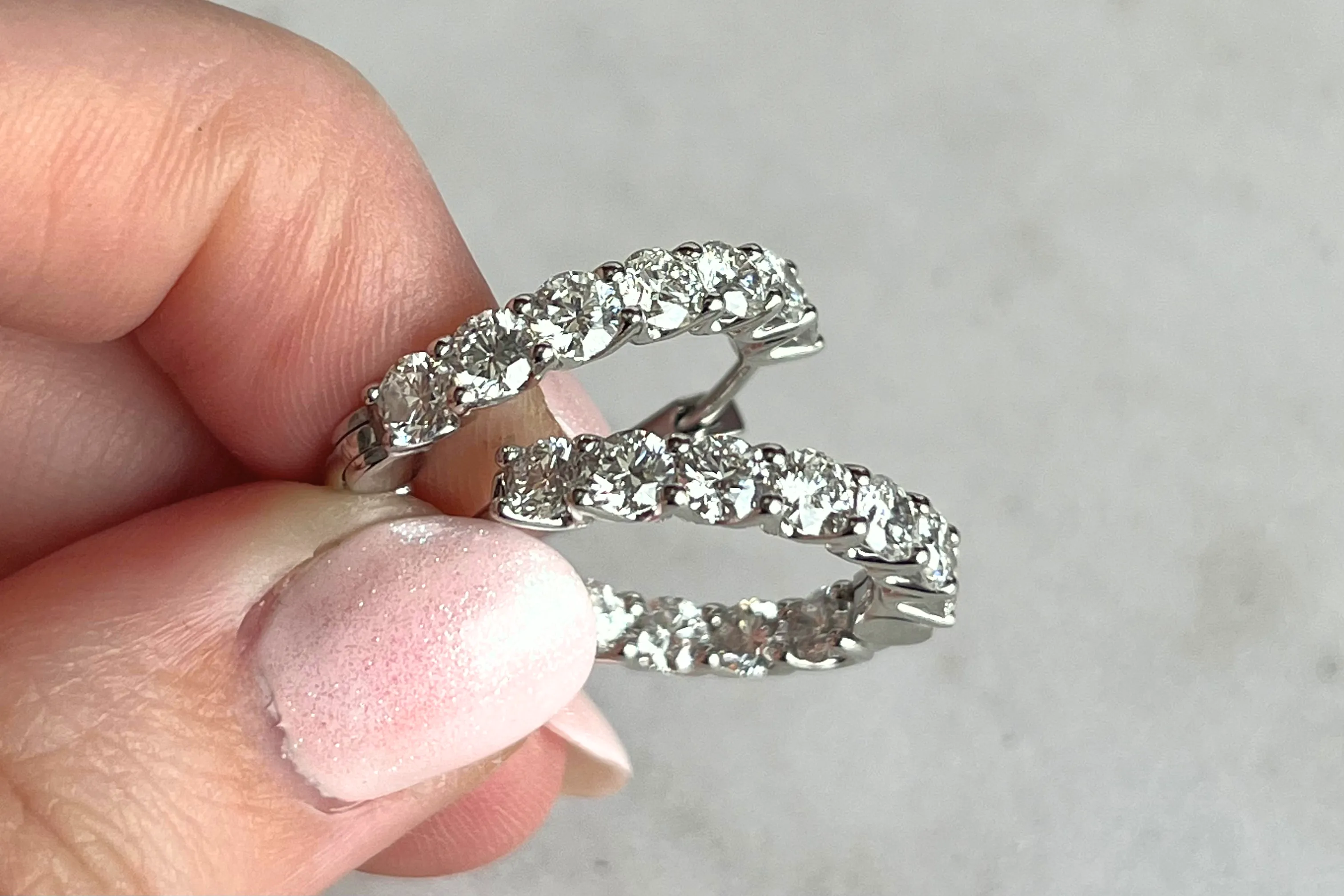 lab grown Diamond Hoops 2.36 TCW