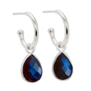 Laiha Bell Mini Droplet Labradorite Hoop Earrings
