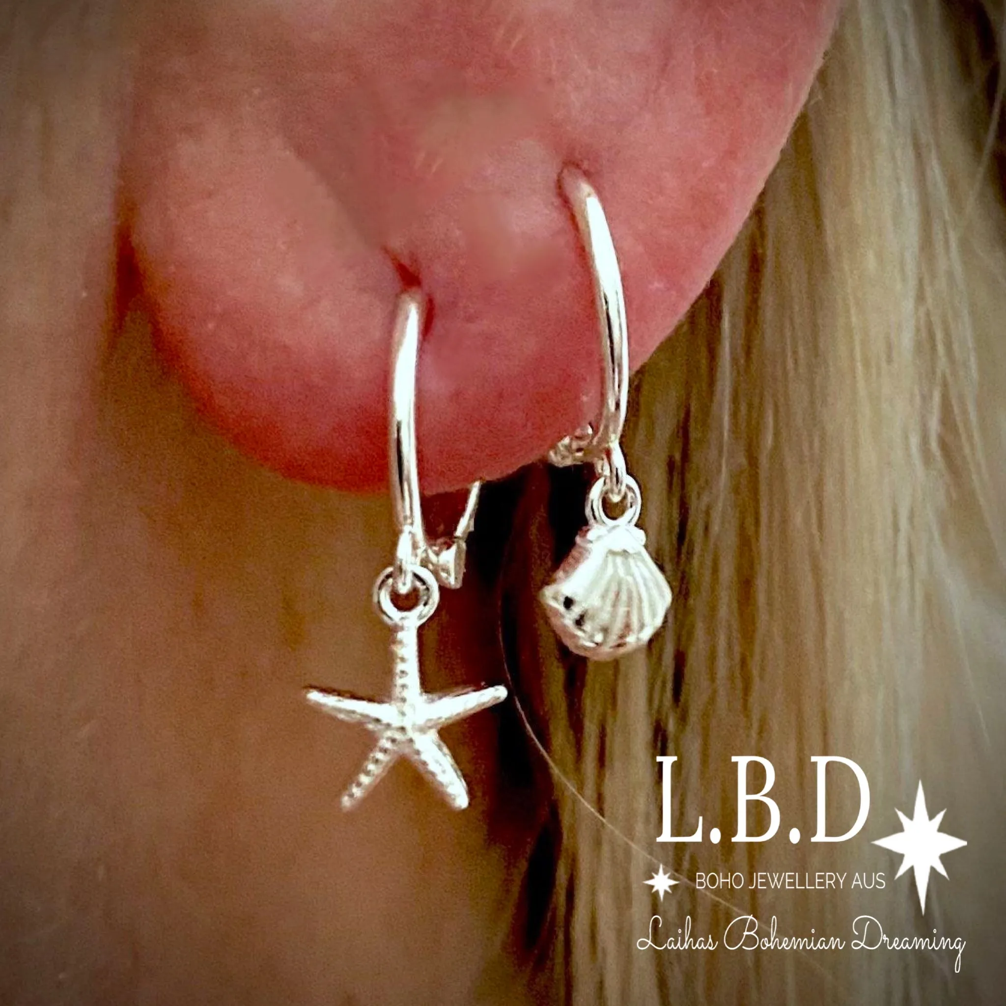 Laihas Mini Sea Star Hoop Earrings
