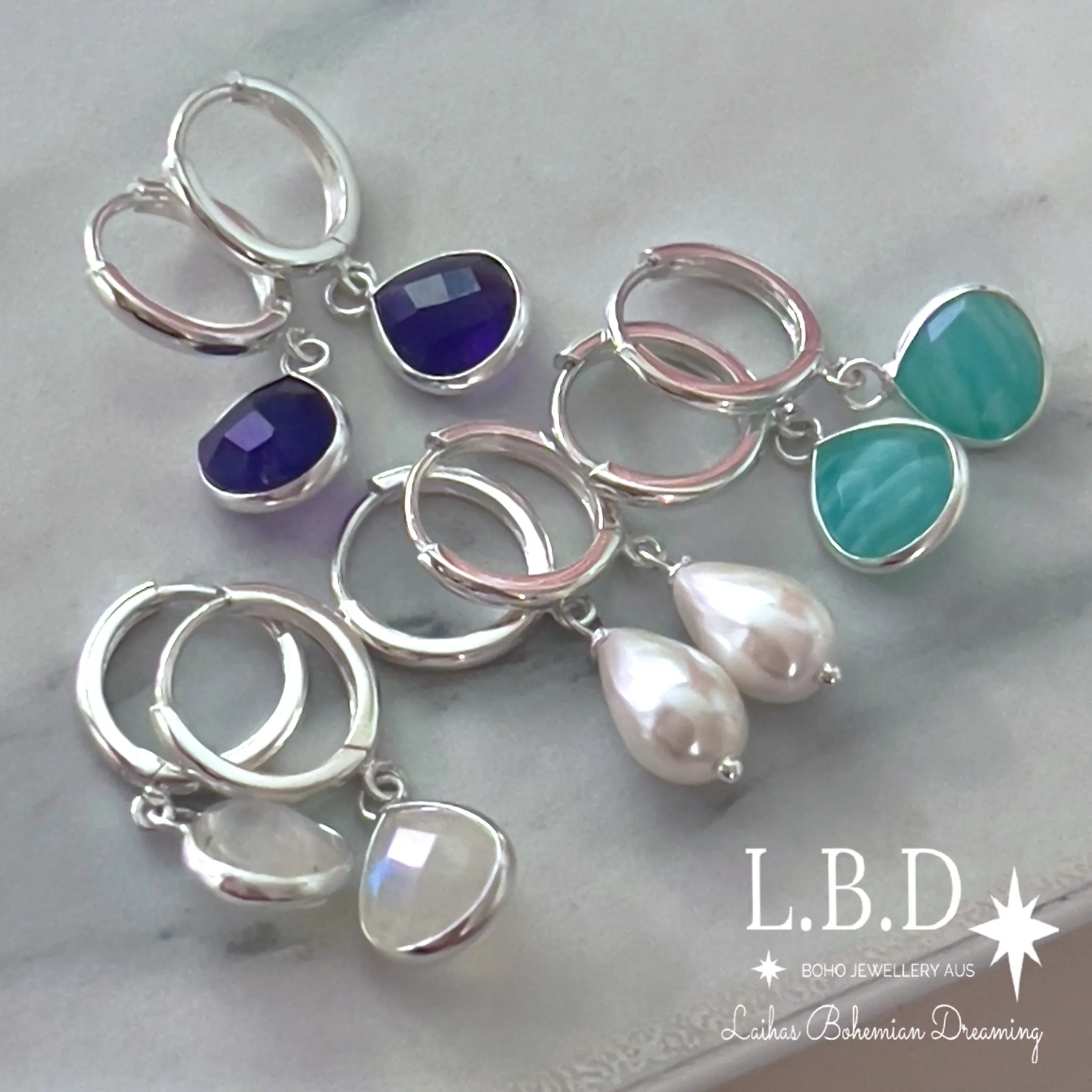 Laihas Pearly Hearts Natural Pearl Hoop Earrings