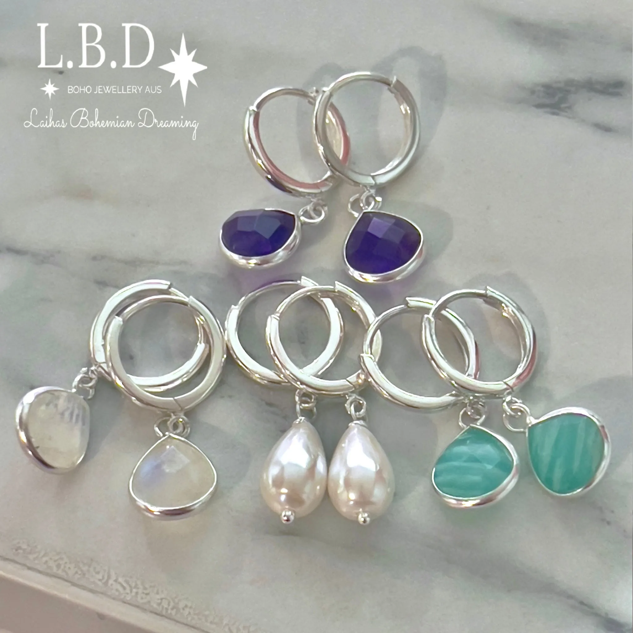 Laihas Pearly Hearts Natural Pearl Hoop Earrings