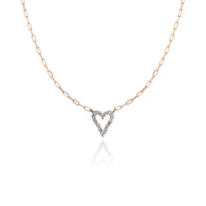 Large Diamond Heart Paperclip Necklace