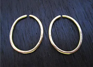 Large Gold Bronze Rustic Open Jump Rings (set of two) (N)
