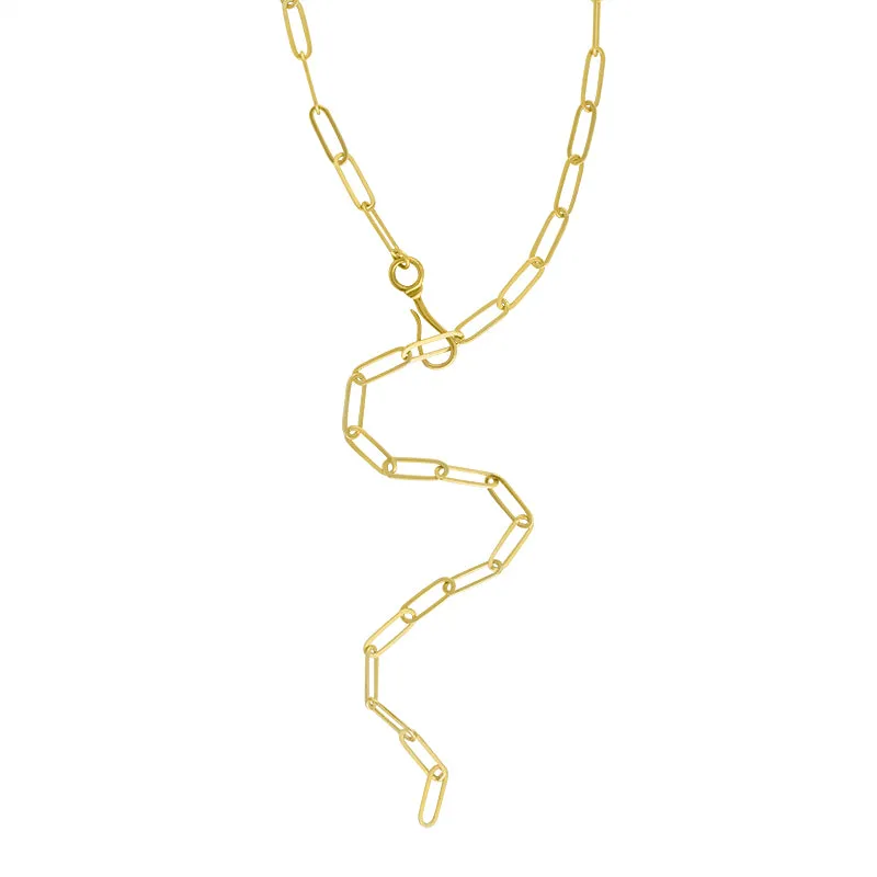 Large Link Paperclip Chain Necklace in Gold - 18" L