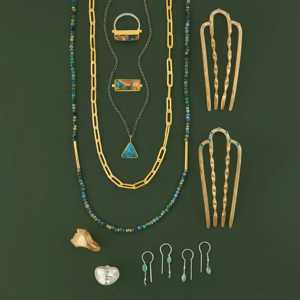 Large Link Paperclip Chain Necklace in Gold - 18" L