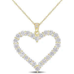 Large Open heart Moissanite Necklace