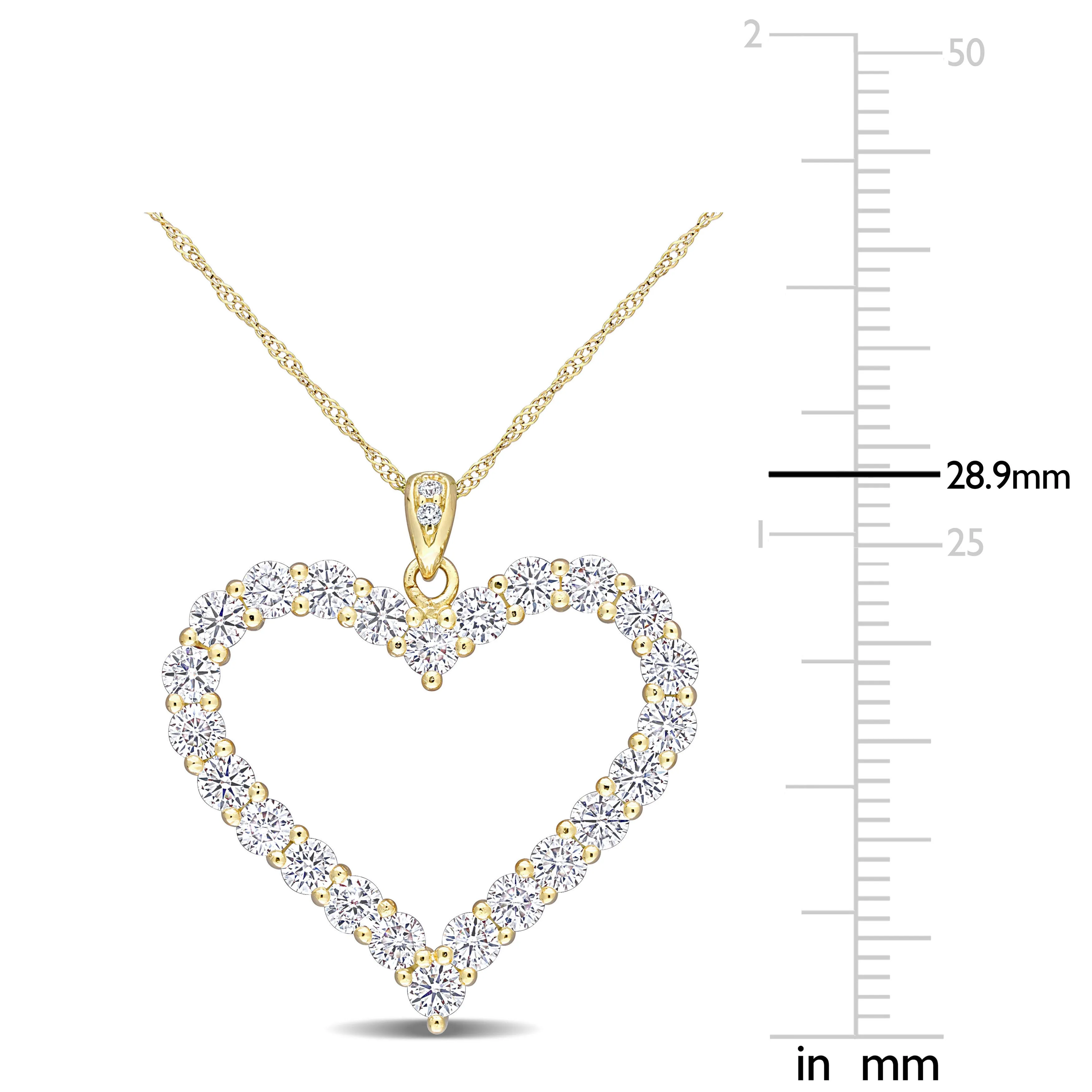Large Open heart Moissanite Necklace
