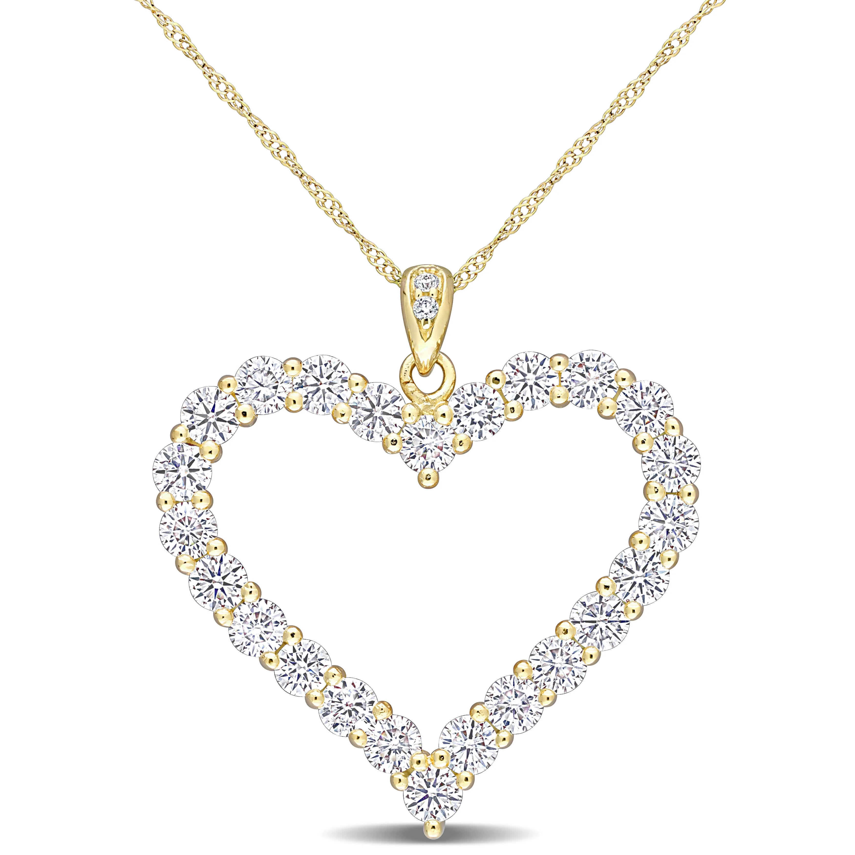 Large Open heart Moissanite Necklace