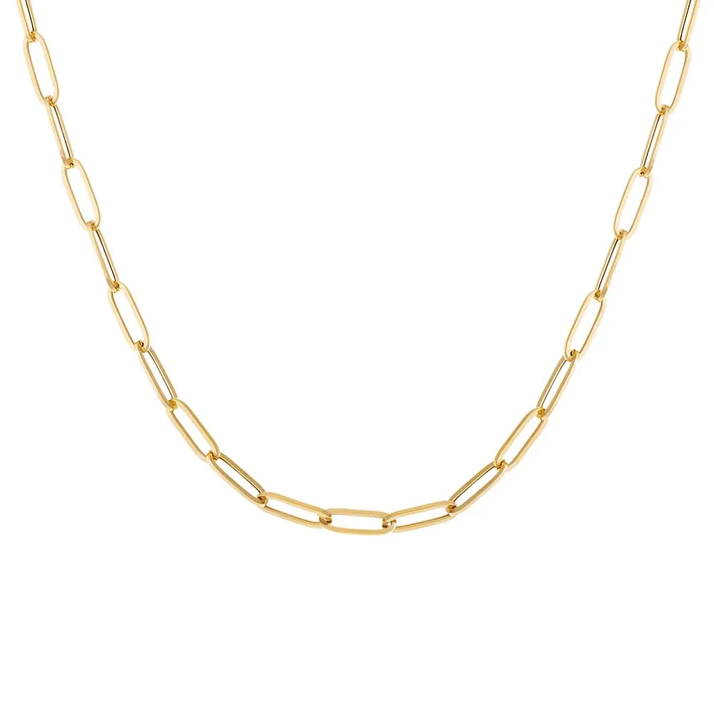 Large Paperclip Necklace 14K