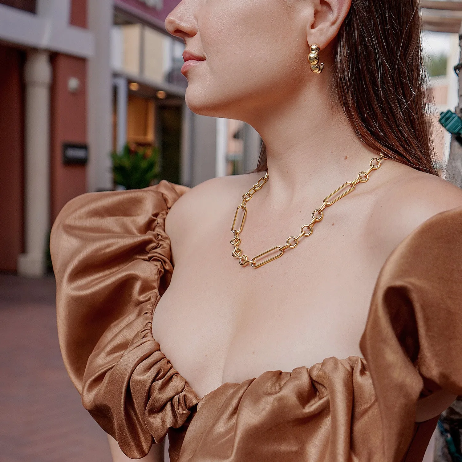 LAUREN PAPERCLIP BOLO NECKLACE
