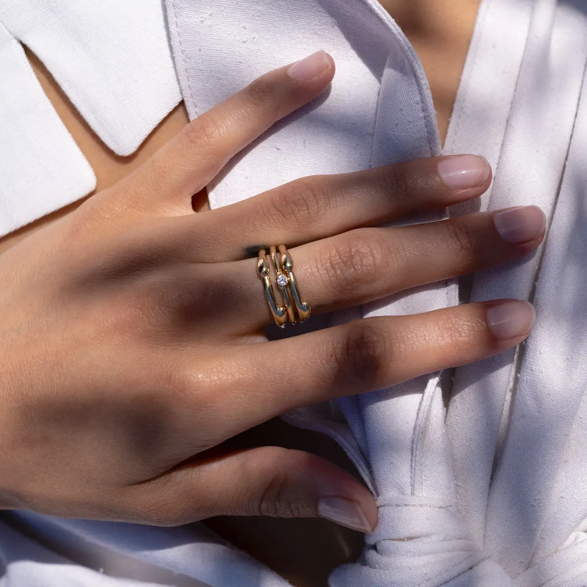 Lava Diamond Stack Rings