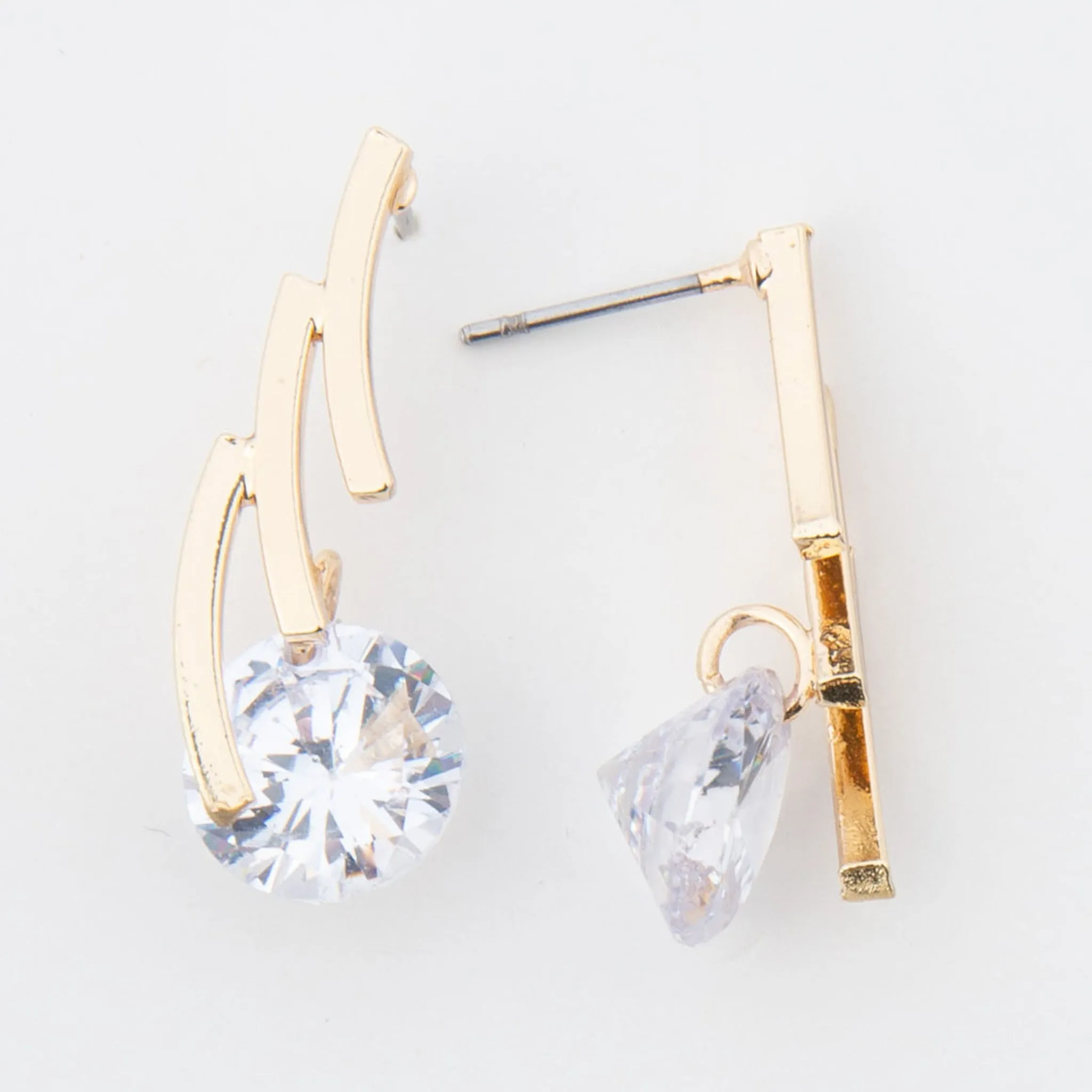 Linked Bar Cubic Zirconia Dazzler Drop Earrings