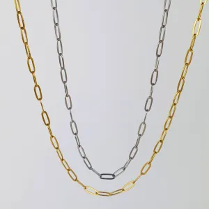 Linked Up Paperclip Chain Necklace - Gold or Silver