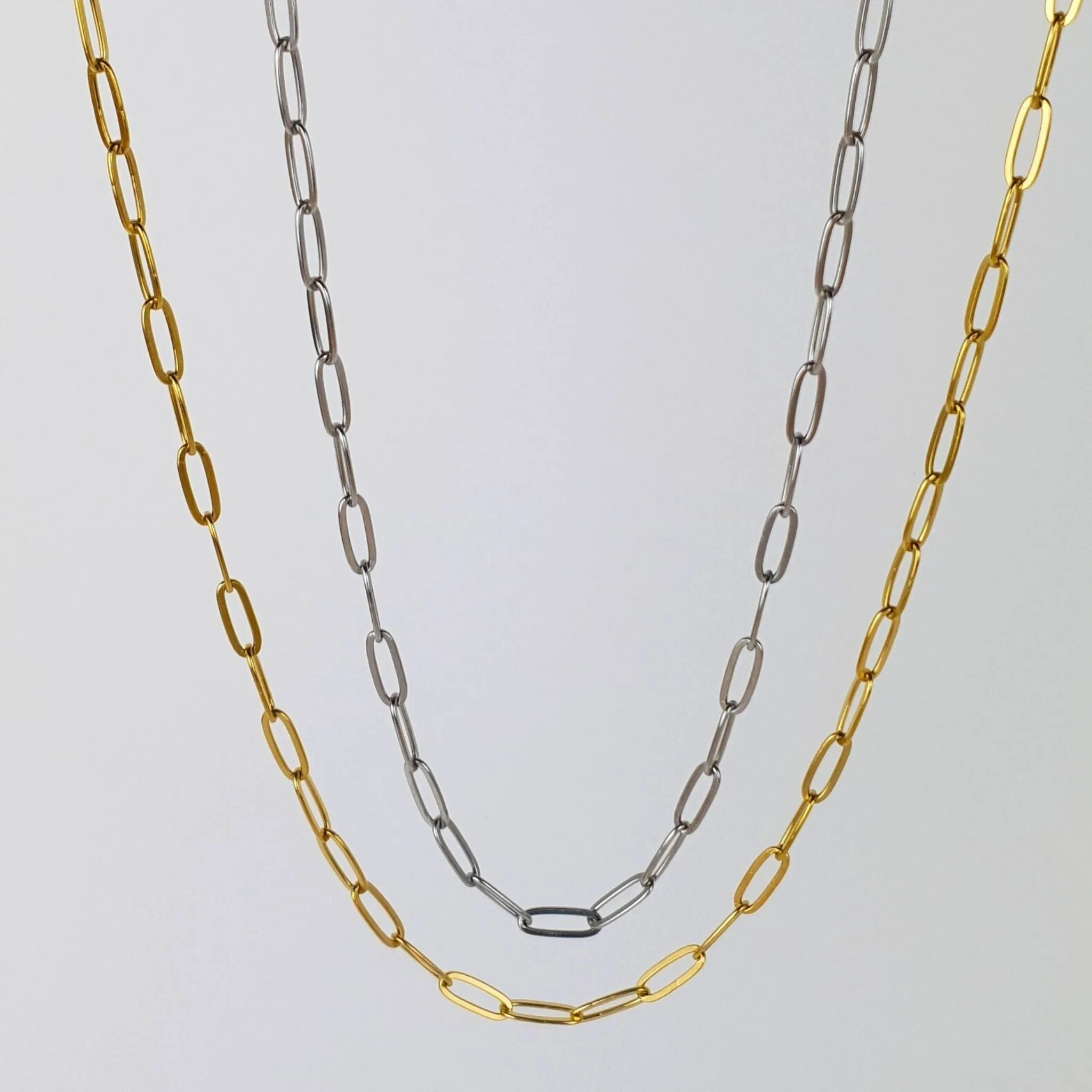 Linked Up Paperclip Chain Necklace - Gold or Silver