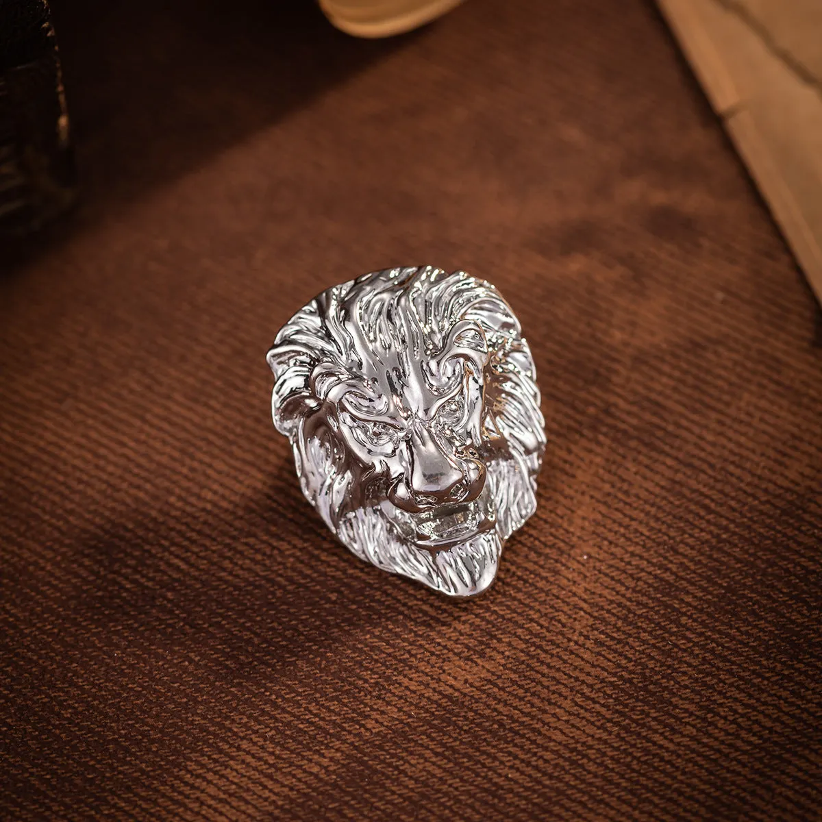 Lion Head Brooch for Men Retro Alloy Animal Pin 2 Pack